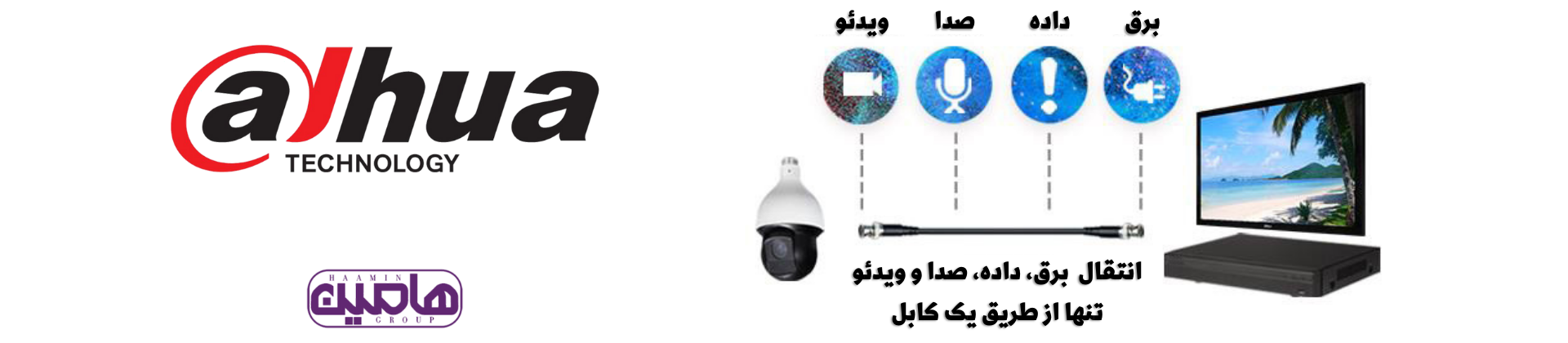 انتقال چهار سیگنال در بستر کواکسیال دوربین مداربسته hdcvi داهوا